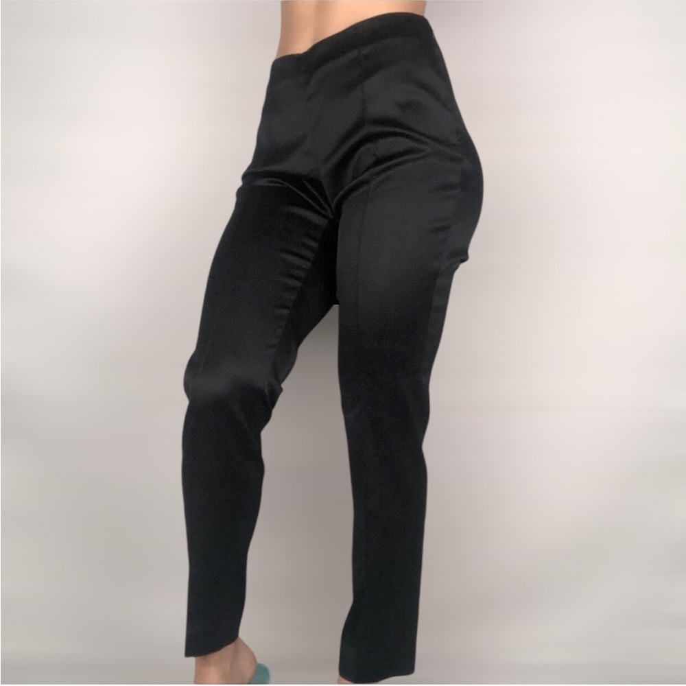 BOGO FREE Lafayette 148 Faux Reptile‎ Skin Print Straight Slim Pant Black Size 8